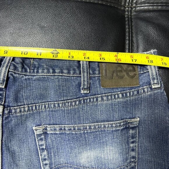 Lee Men's Straight Leg Jeans Blue Denim Light Wash Regular Fit 5-Pockets - Picture 14 of 16